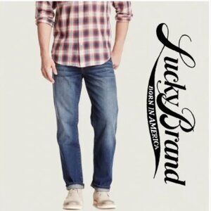 Lucky Brand Mens 329 Classic Straight Medium Wash Distressed Jeans Size 33 x 32